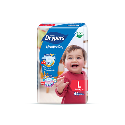 Drypers Jumbo Nappies Large 44's